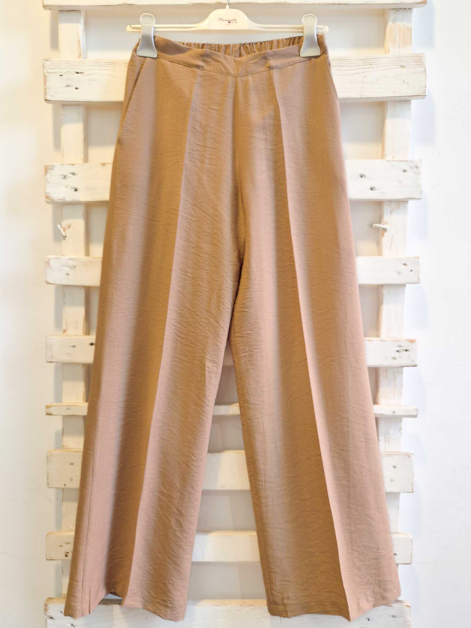 pantalone palazzo fluido - Cammello