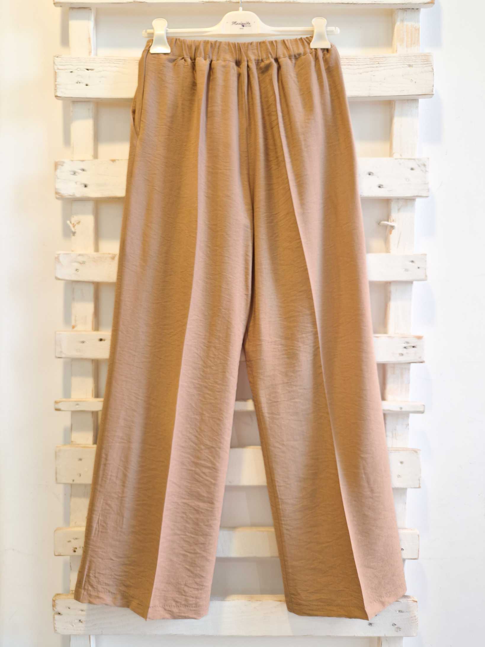 pantalone palazzo fluido - Cammello