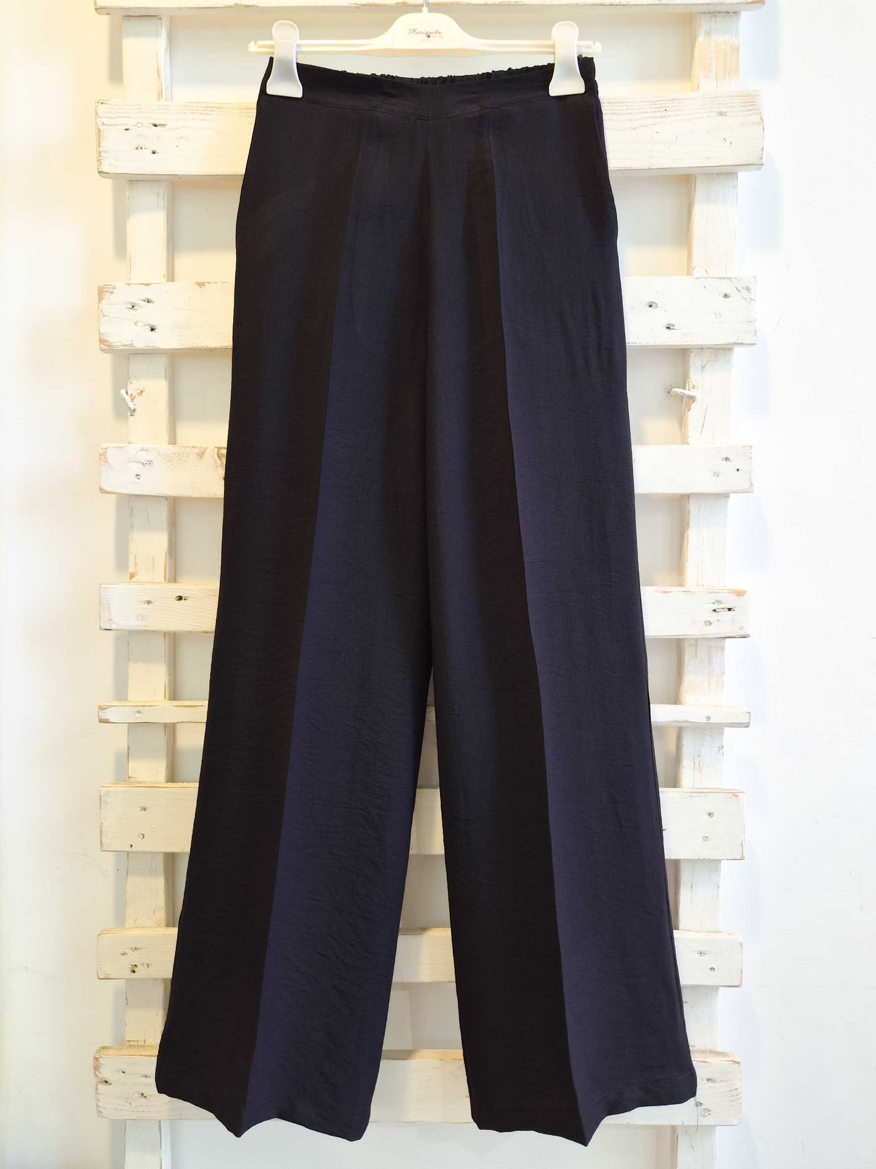 pantalone palazzo fluido - nero