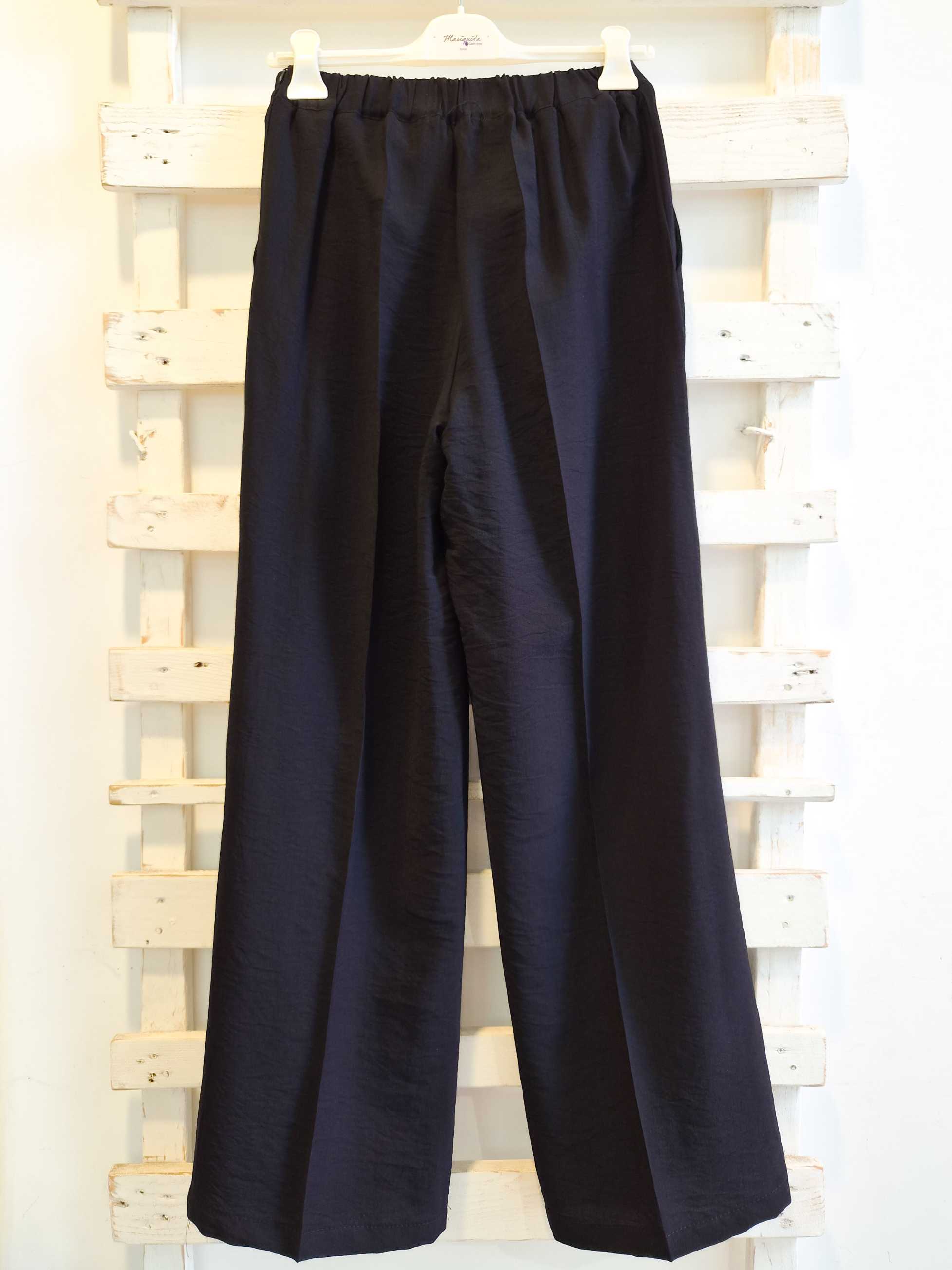 pantalone palazzo fluido - nero