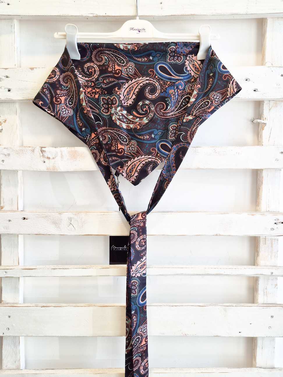 FOULARD TOP - DAMASCATO NERO