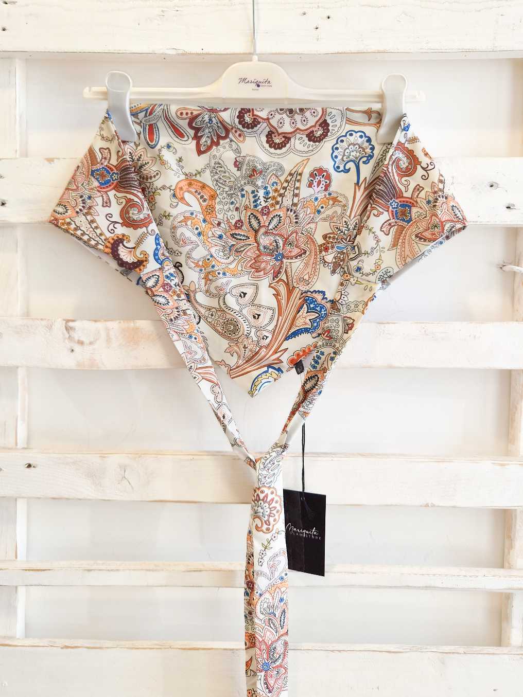 FOULARD TOP - DAMASCATO BIANCO