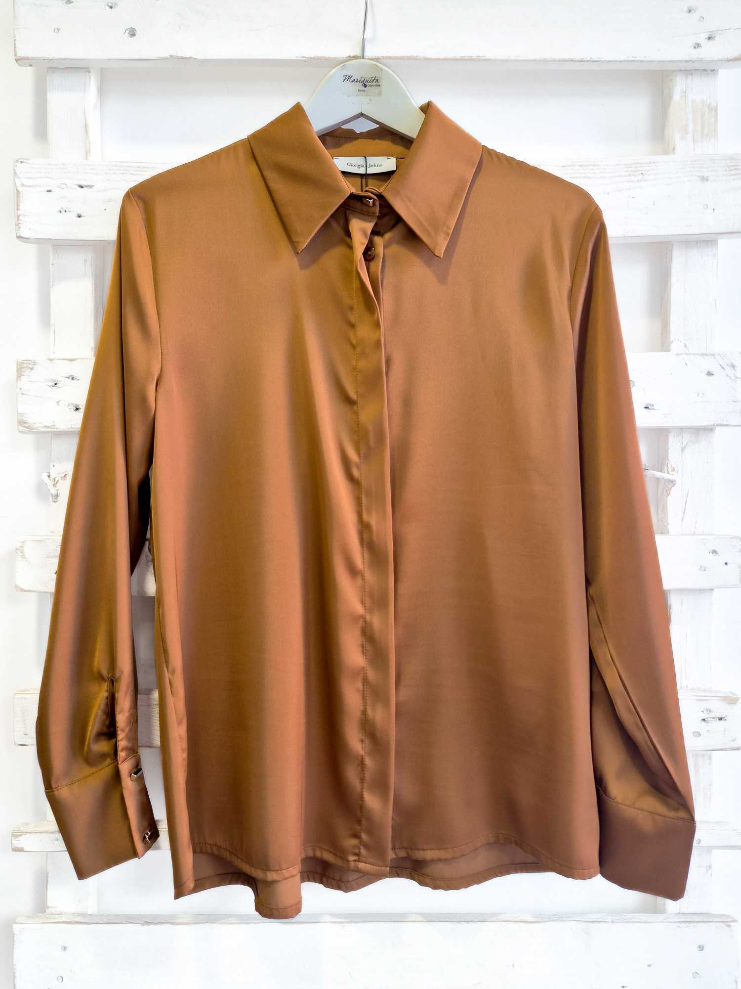CAMICIA POLSI ALTI - Caramello