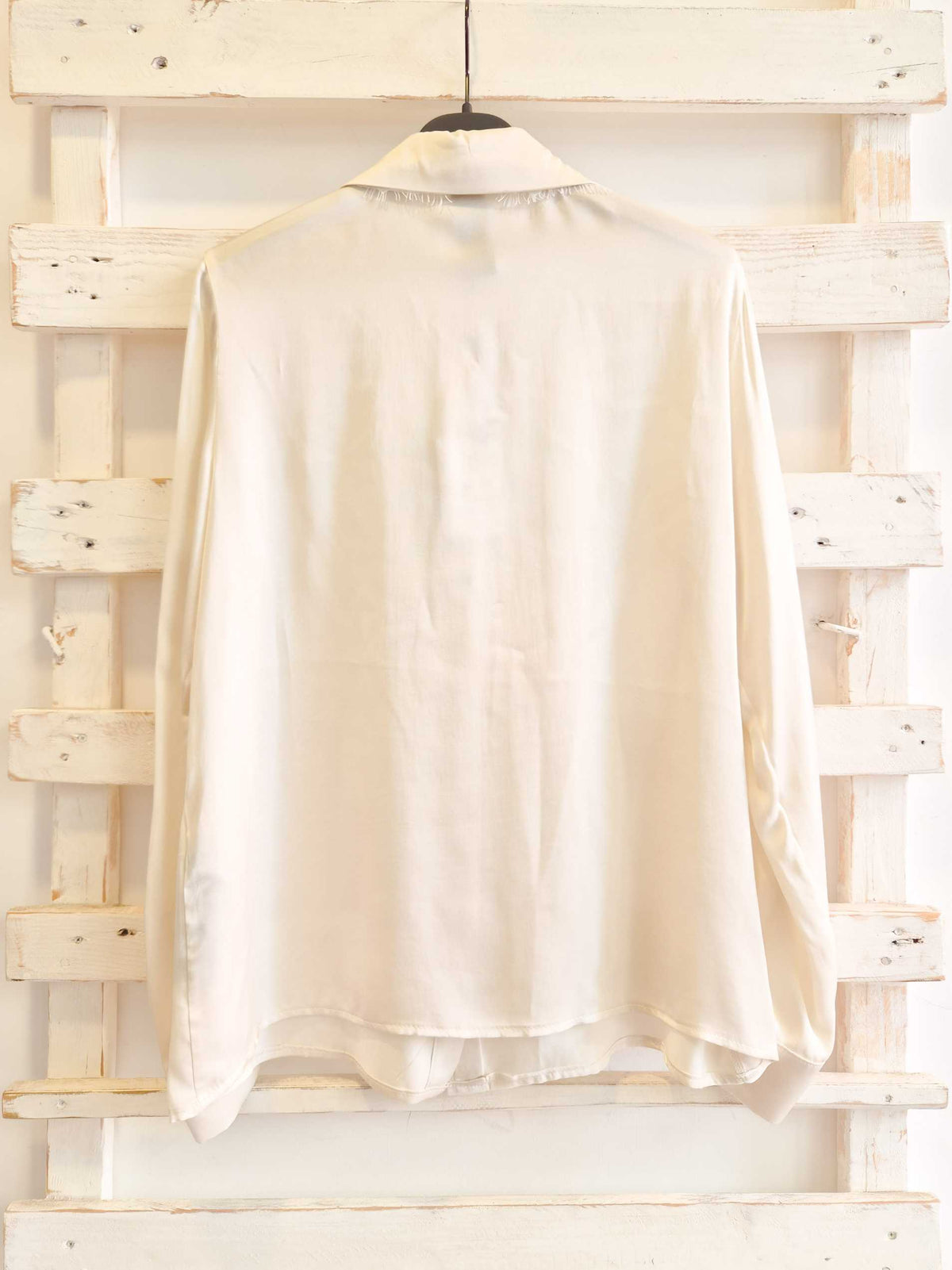 CAMICIA CRAVATTA PIZZO - Burro