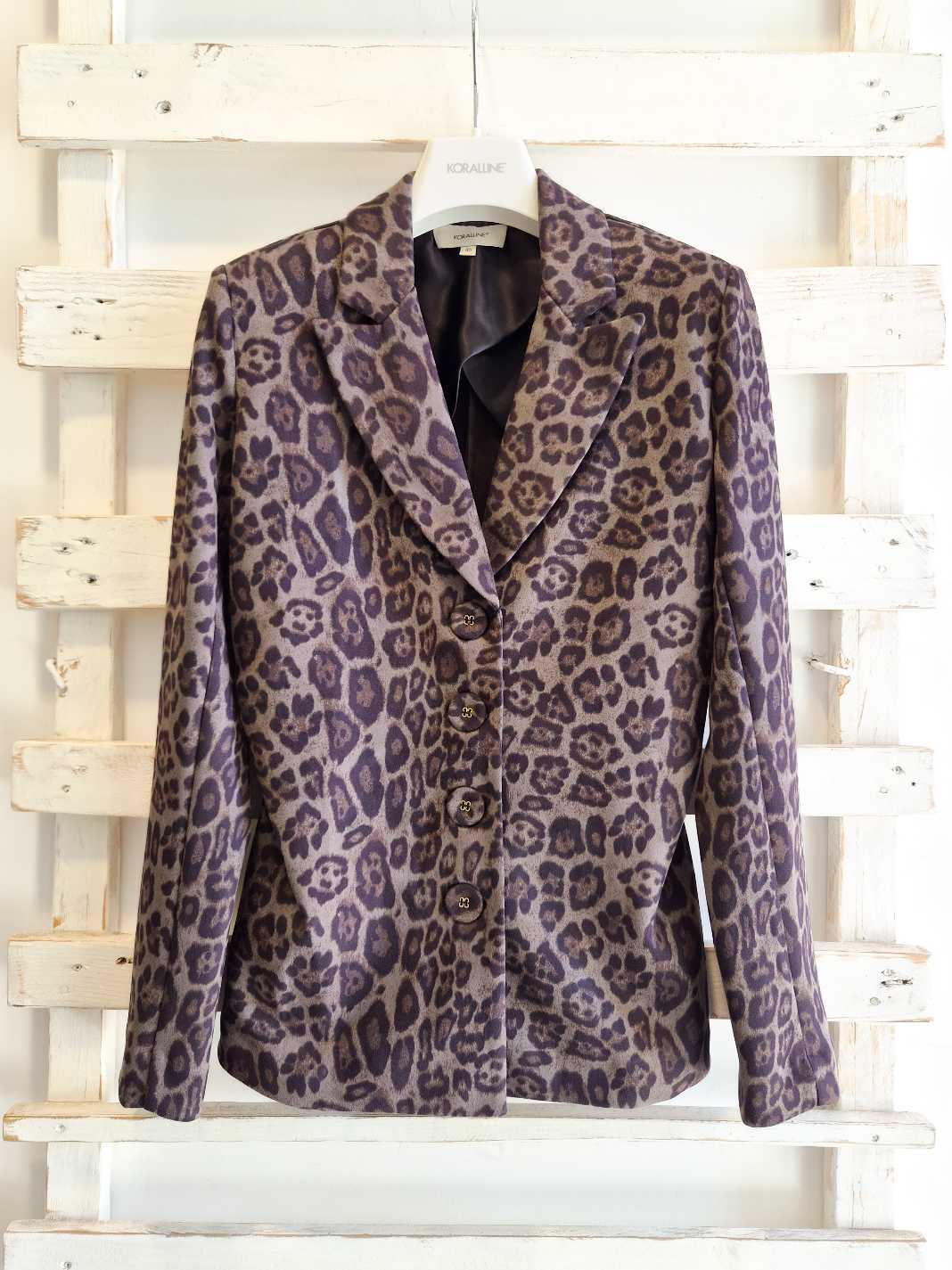 GIACCA STRETCH MACULATA - ANIMALIER GRIGIO