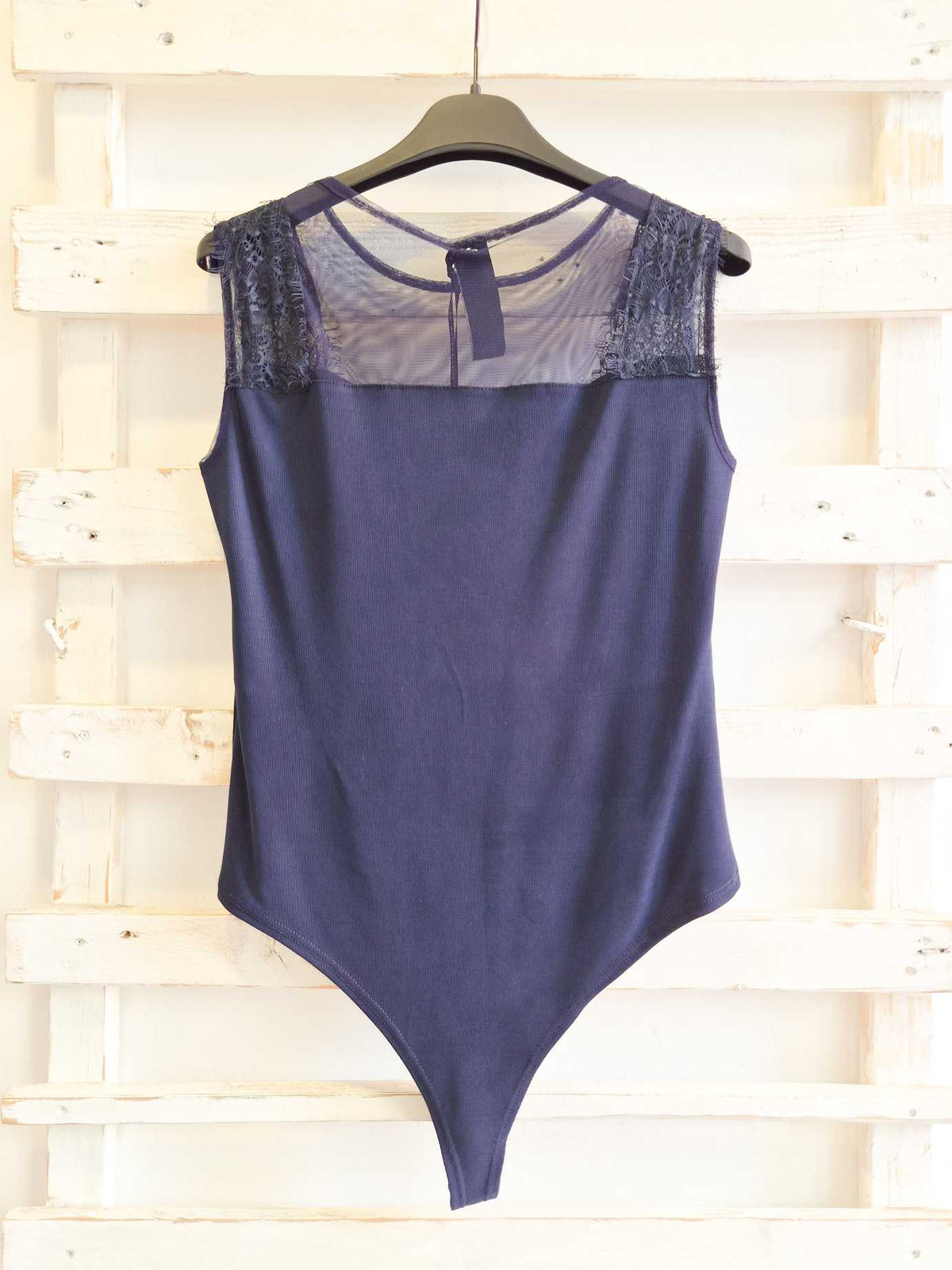 BODY CON PIZZO - blu