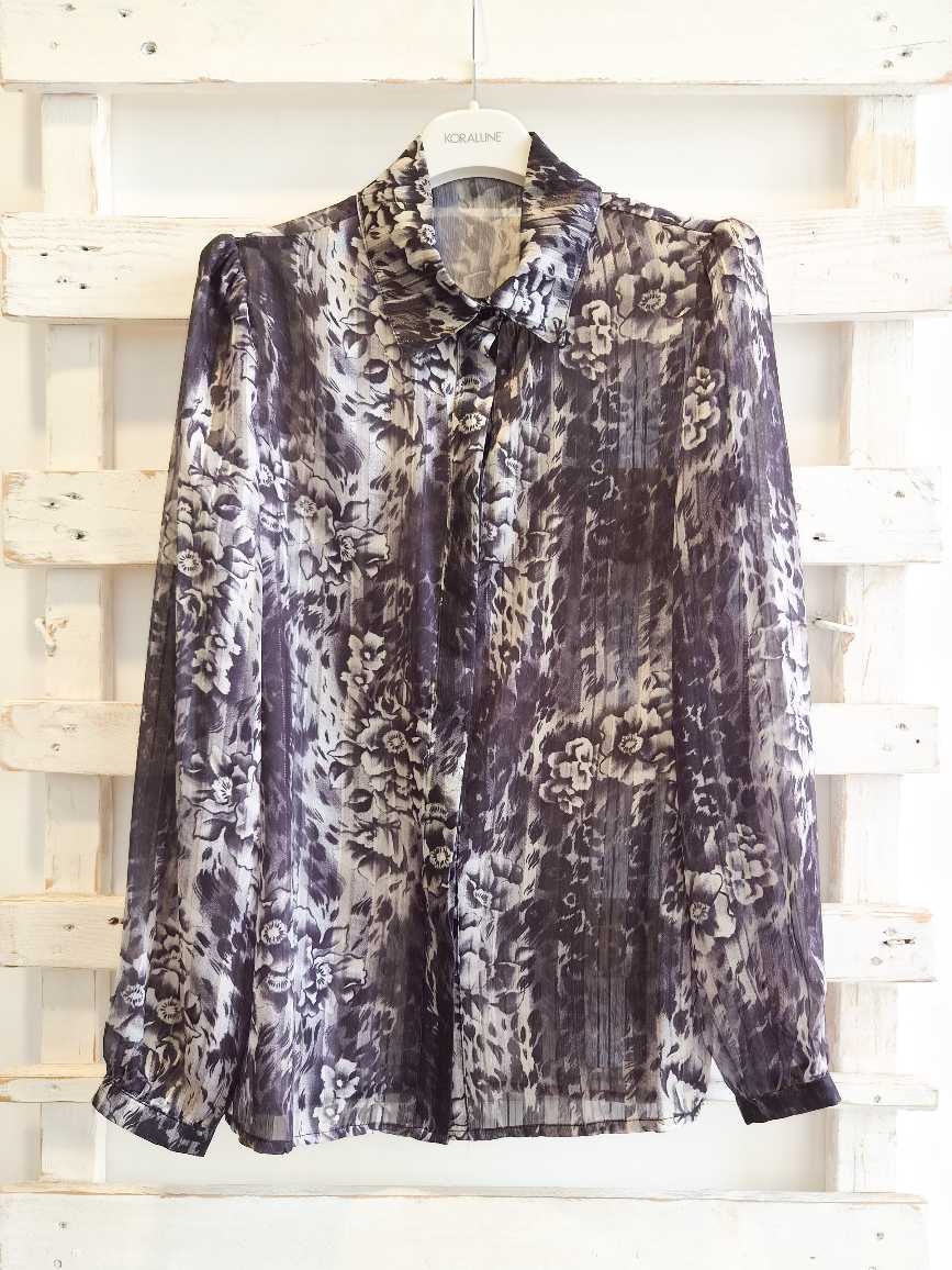 CAMICIA BASIC STAMPA FIORE - Grigio