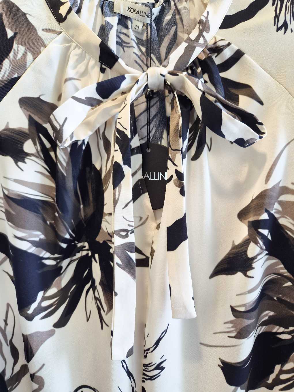 BLUSA STAMPA FIORE - Burro