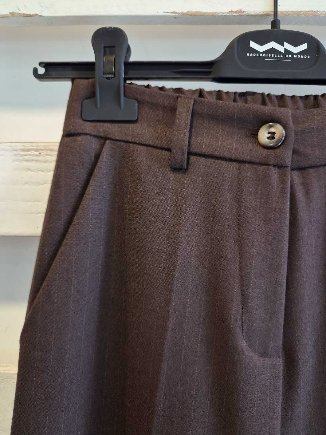 PANTALONE PALAZZO - Moka
