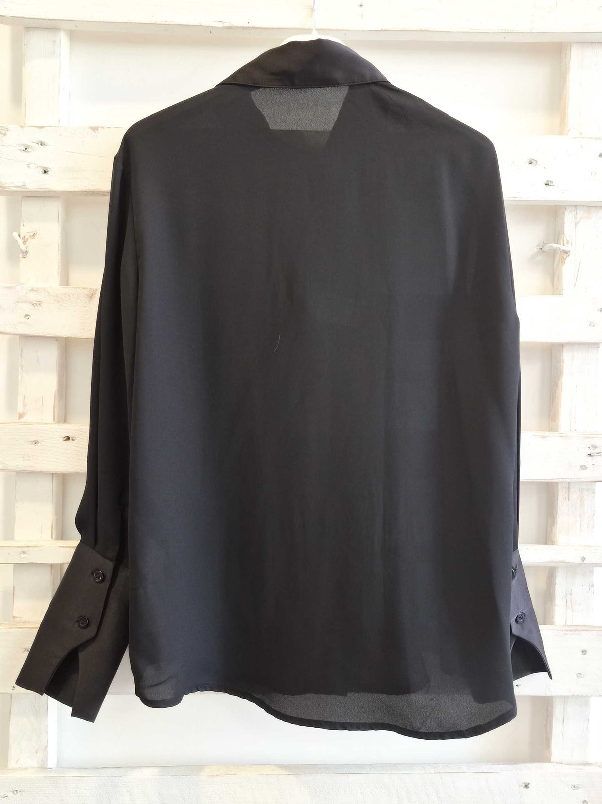 CAMICIA CON BORDI IN RASO - nero