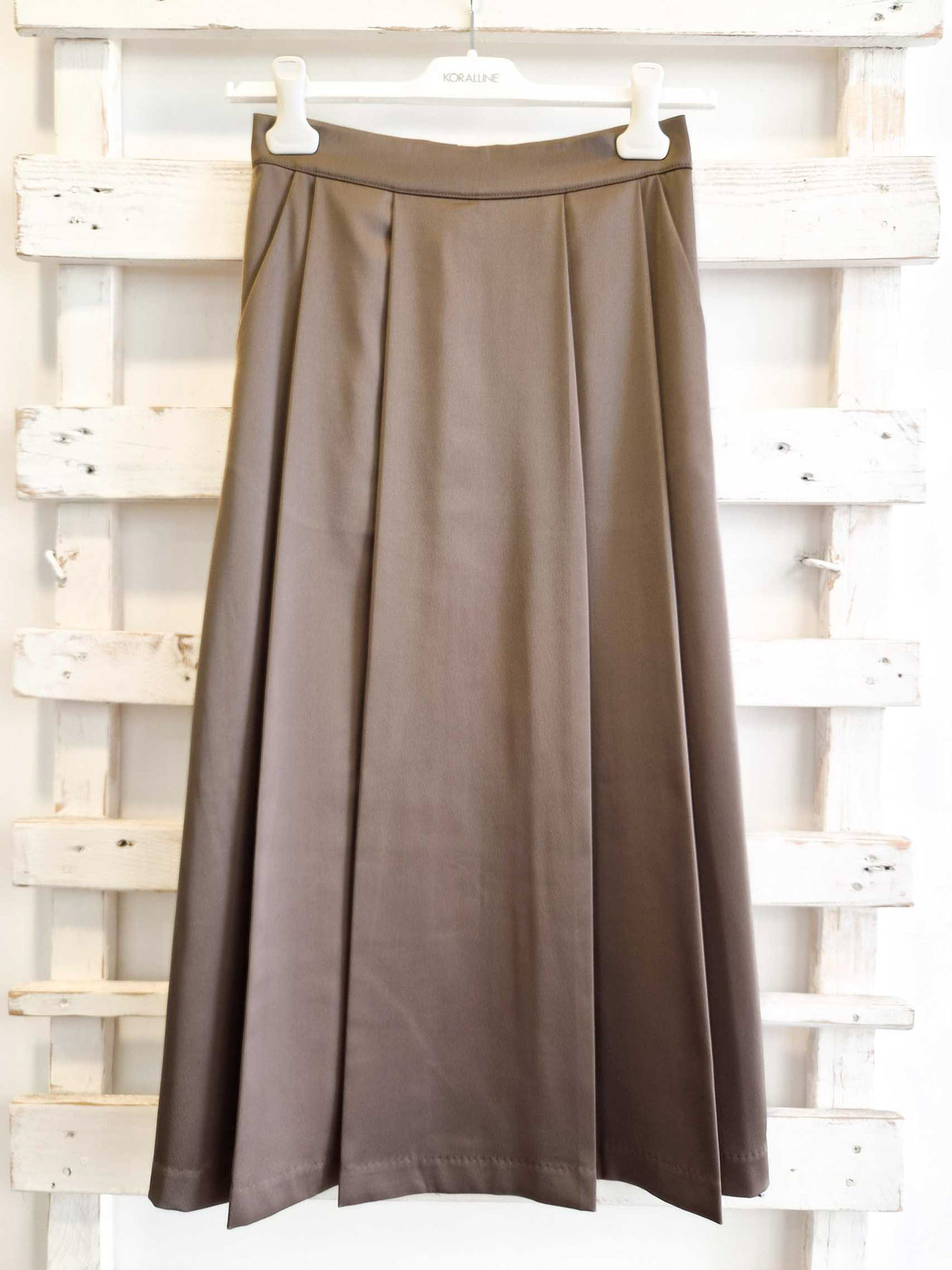 GONNA MIDI PIEGHE - militare