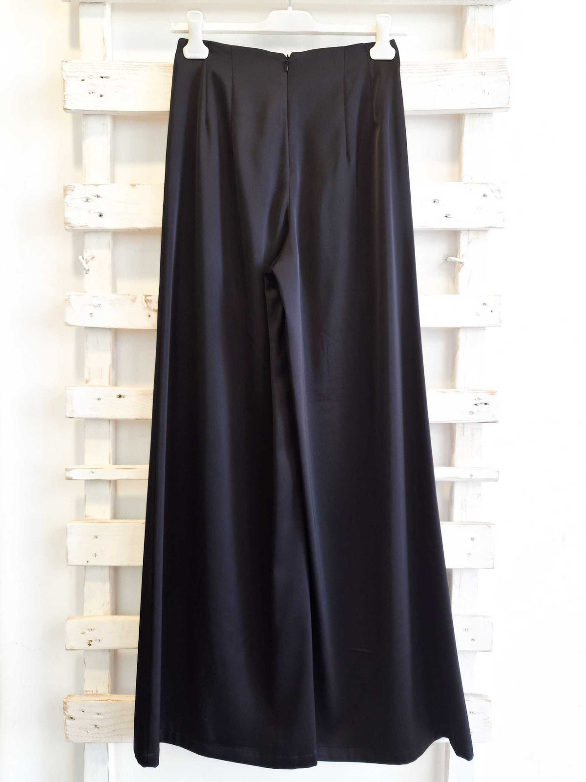 PANTALONE PALAZZO RASO - nero