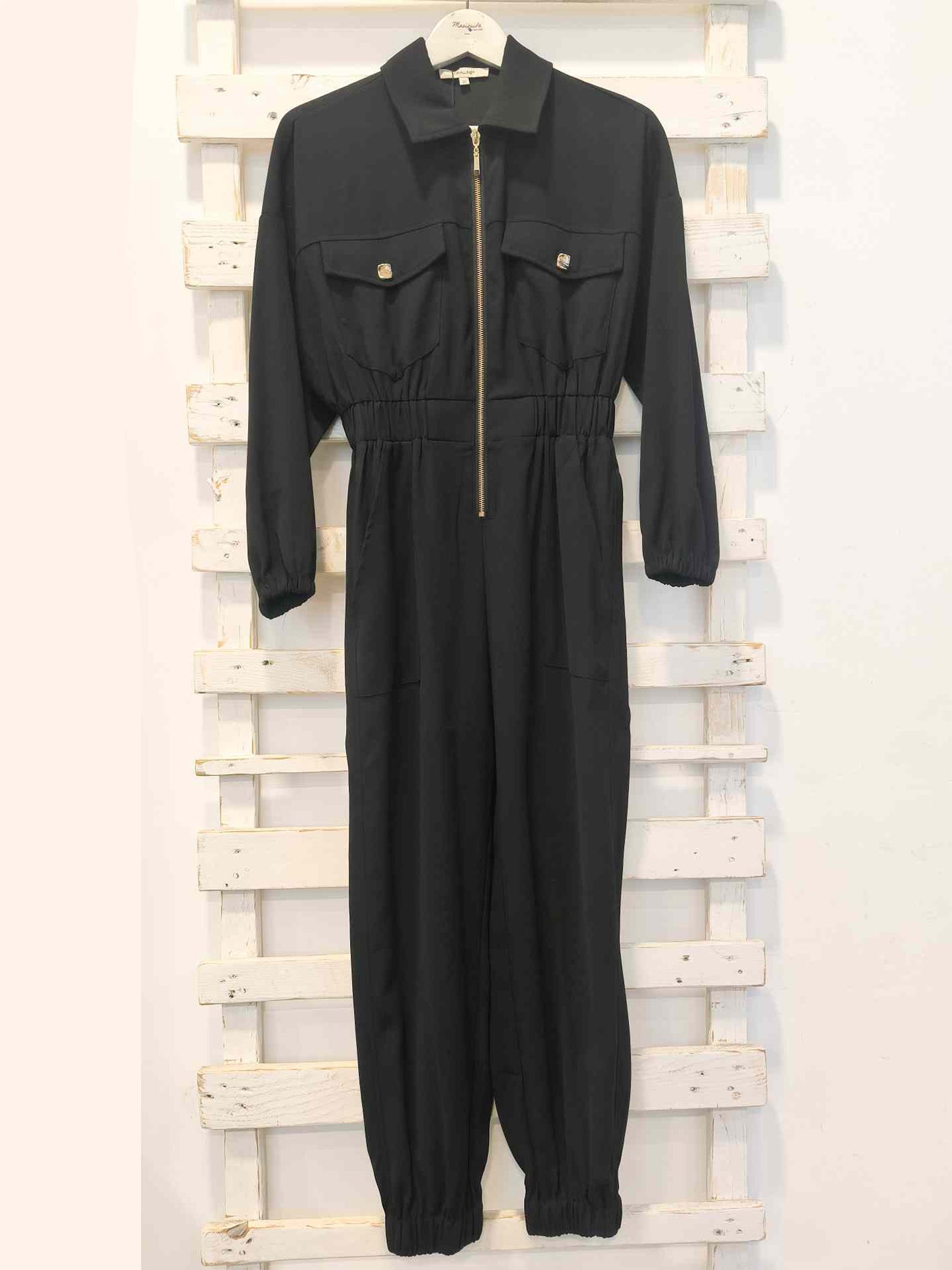 TUTA CON TASCHE - nero