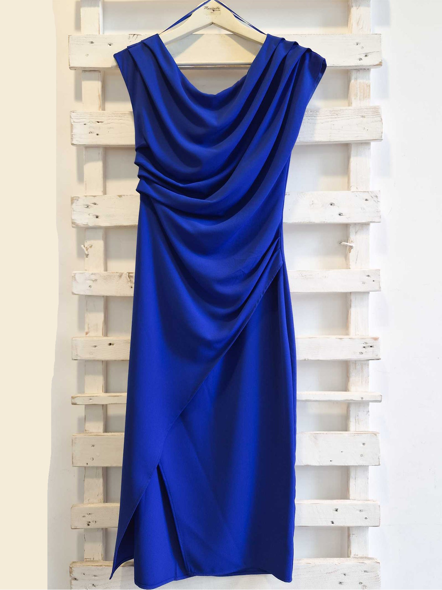 ABITO CON DRAPPEGGI - Bluette