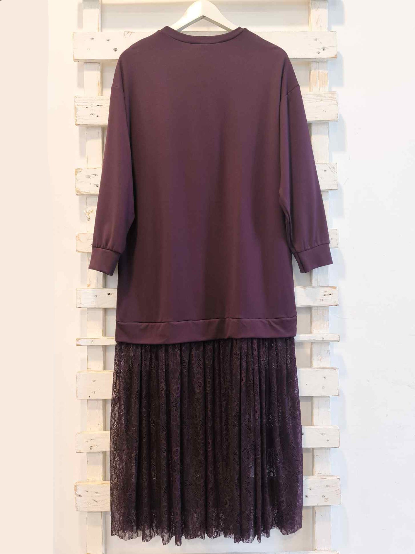 ABITO FELPA PIZZO - BORGOGNA