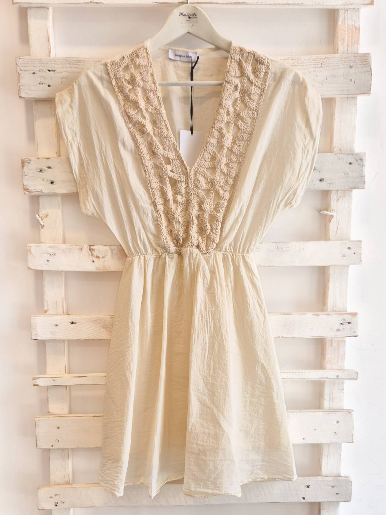 ABITO CORTO 100% COTONE - panna