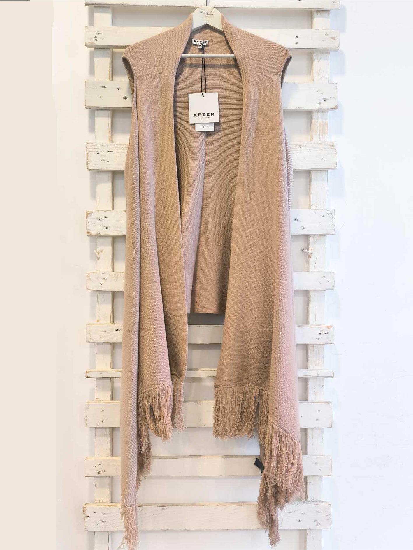 GILET IN MAGIA FRANGE - Cammello