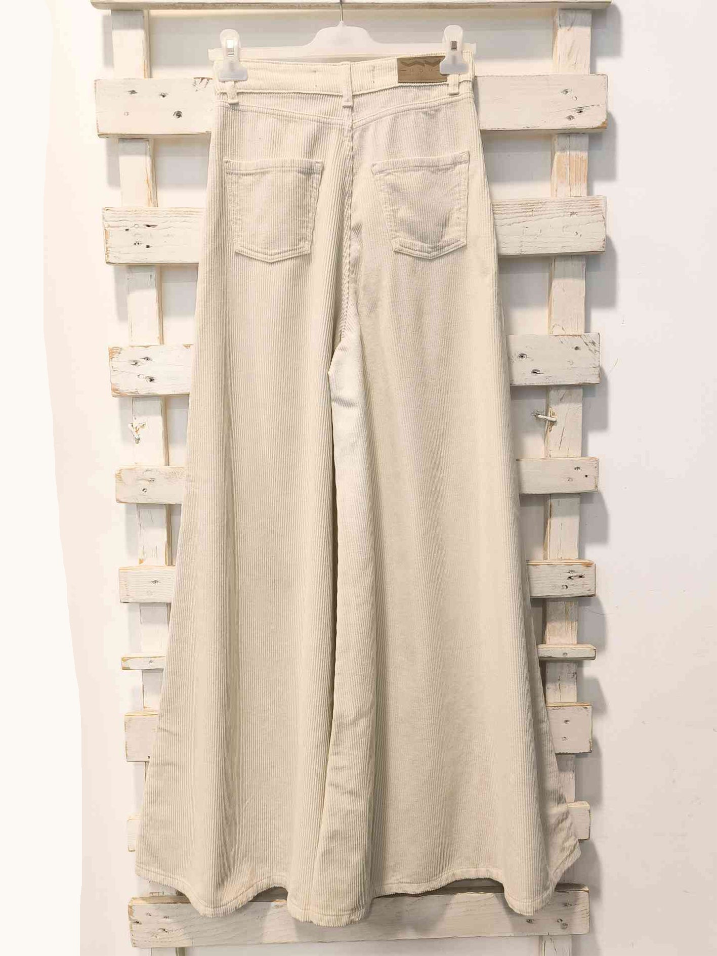 PANTALONE PALAZZO VELLUTO - Burro