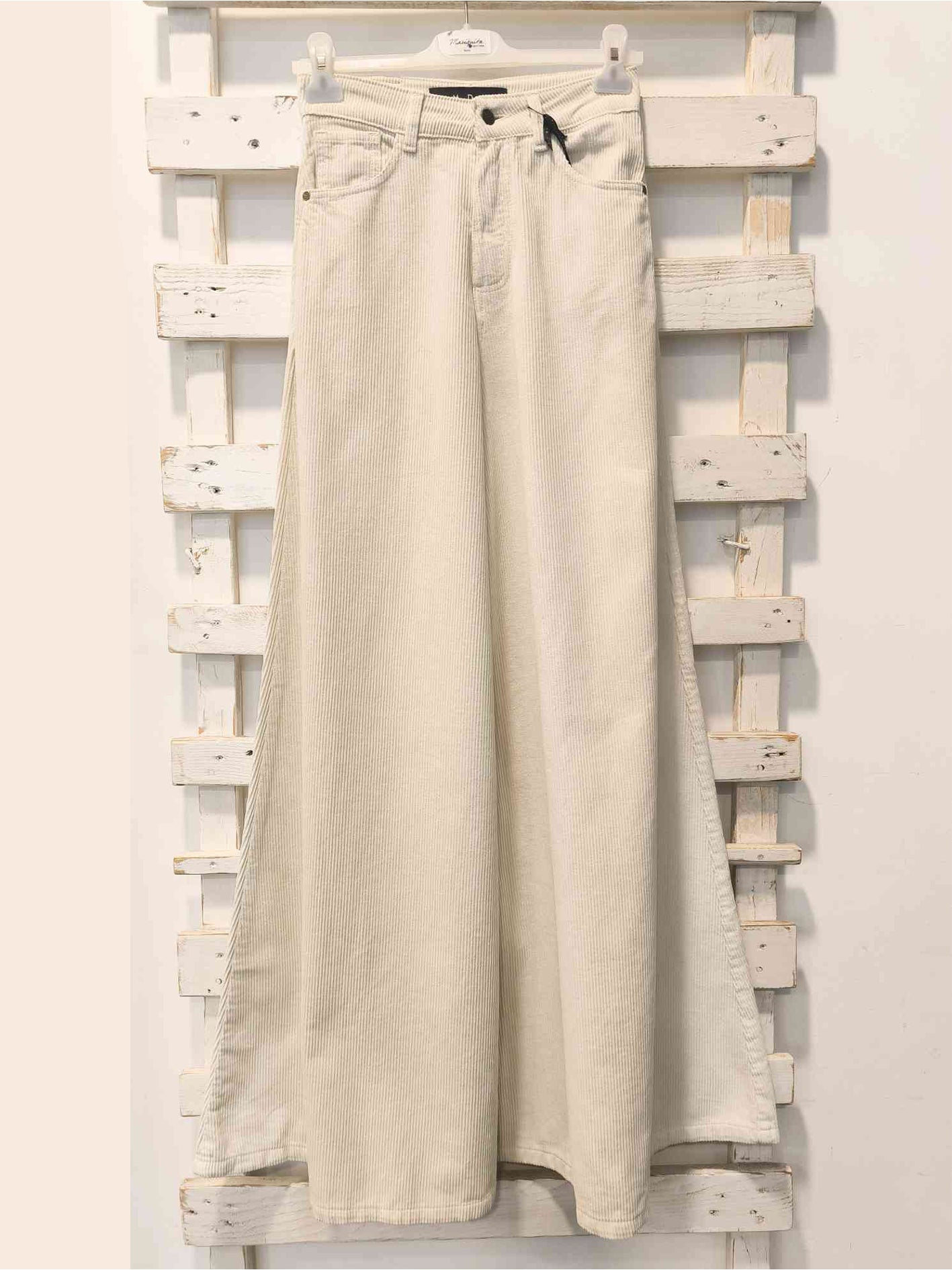 PANTALONE PALAZZO VELLUTO - Burro