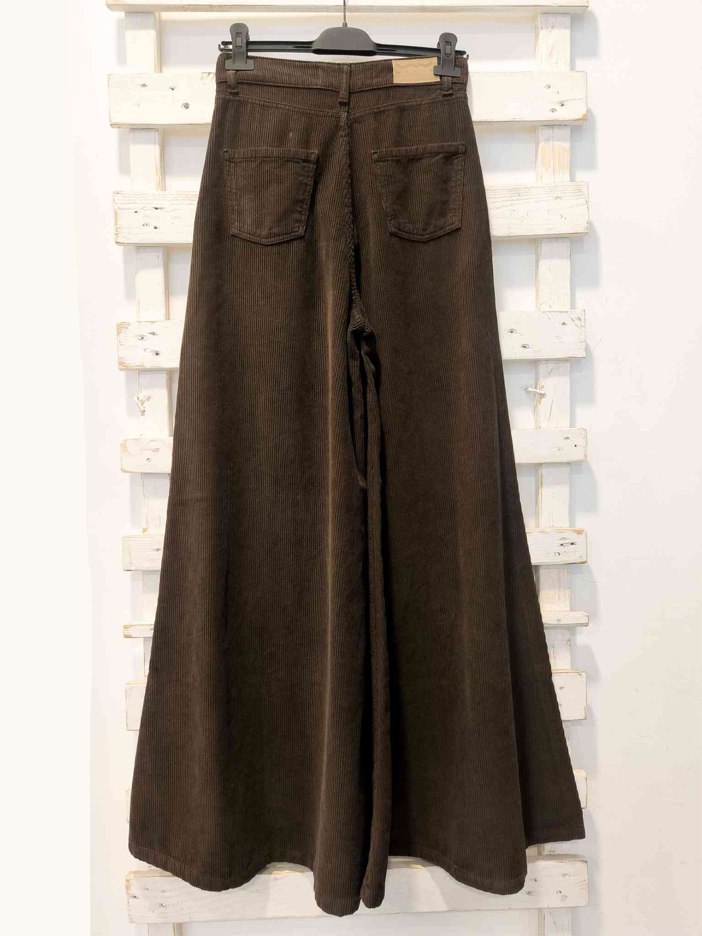 PANTALONE PALAZZO VELLUTO - moro