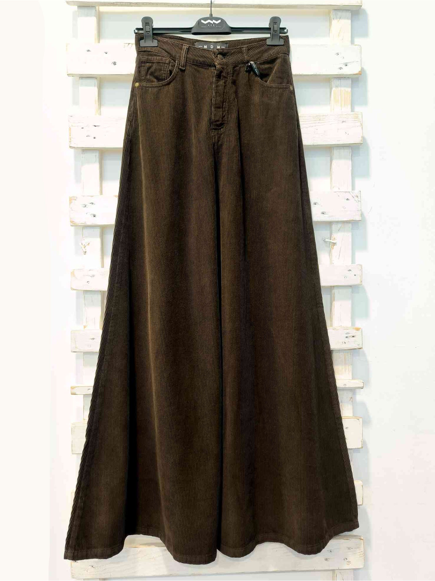 PANTALONE PALAZZO VELLUTO - moro