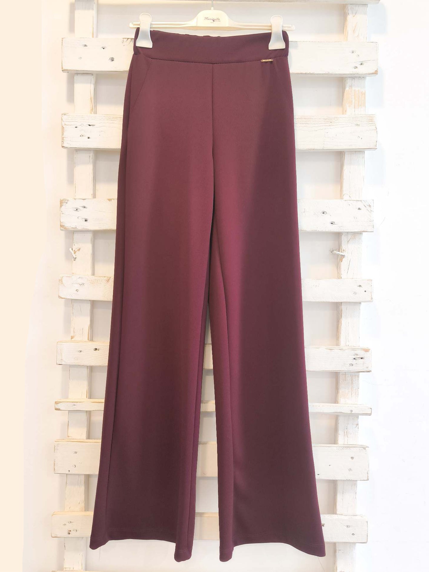 PANTALONE PALAZZO - Burgundy
