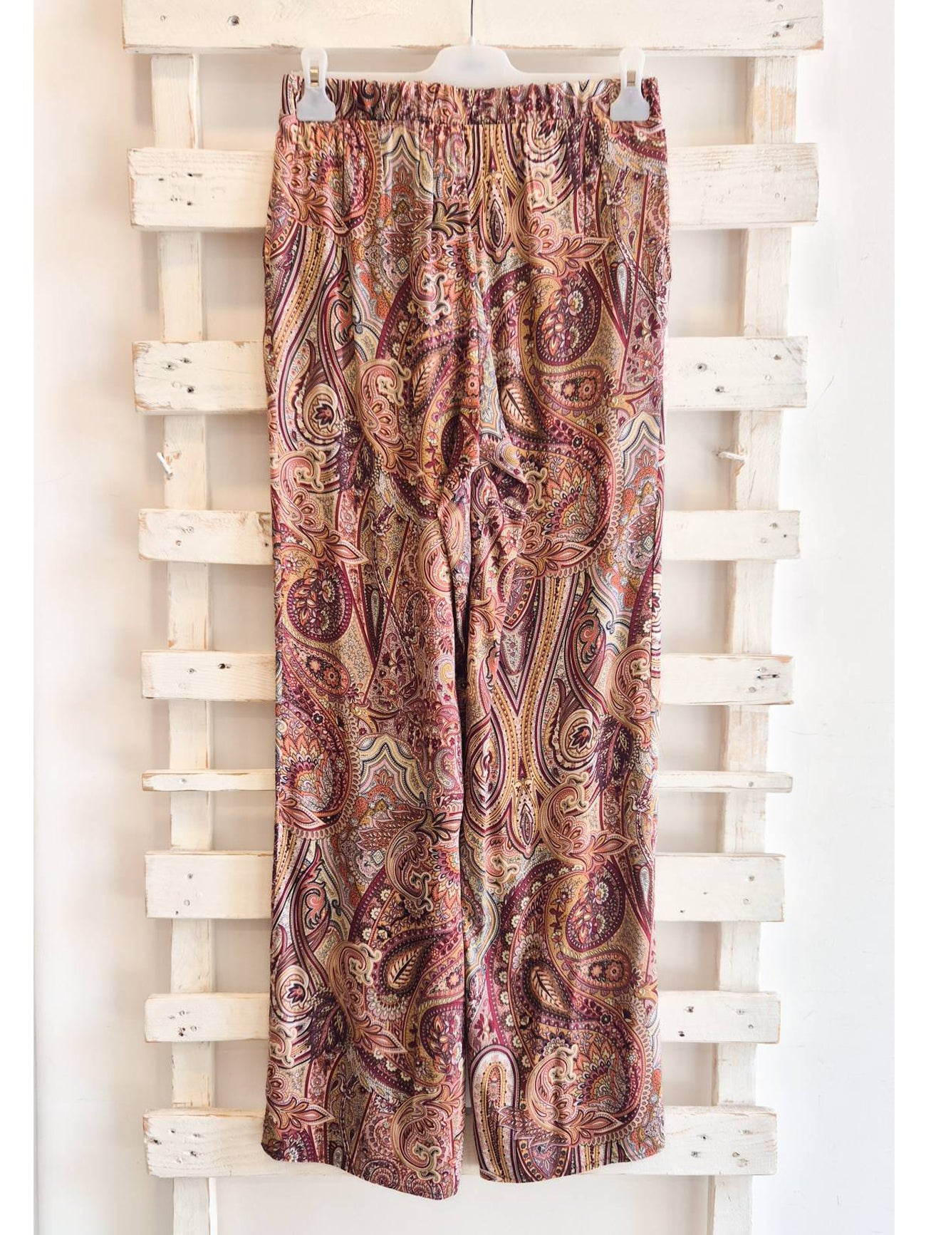 PANTALONE DAMASCATO - fantasia rosa