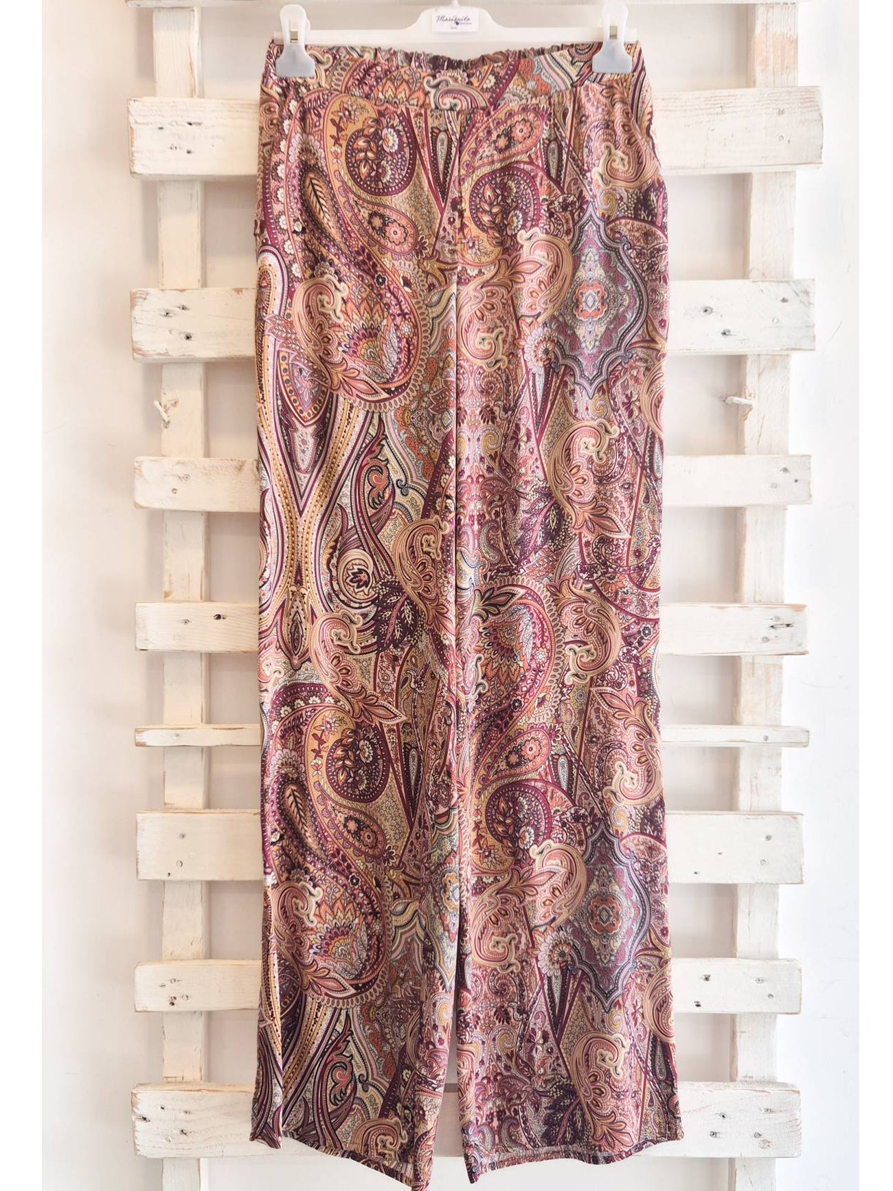 PANTALONE DAMASCATO - fantasia rosa