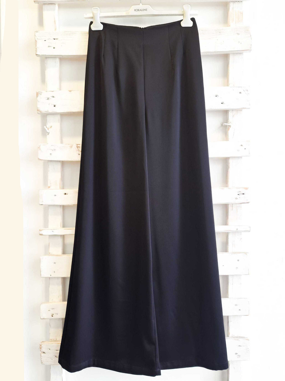PANTALONE PALAZZO RASO - nero